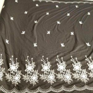 Black White Fabric Material Sequin Bling Floral Cotton Blend 57" W by the Yard